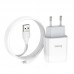 Сетевое зарядное устройство Hoco C73A Glorious dual port charger set (Lightning) (EU) White