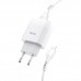 Сетевое зарядное устройство Hoco C73A Glorious dual port charger set (Lightning) (EU) White