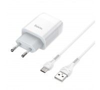 МЗП Hoco C73A Glorious dual port charger set ( Type-C ) ( EU ) White