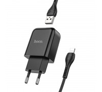 Сетевое зарядное устройство Hoco N2 Vigour single port charger Set Lightning (EU) Black