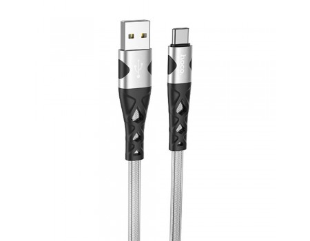 Кабель Hoco U105 Treasure jelly braided charging data cable for Type-C Silver