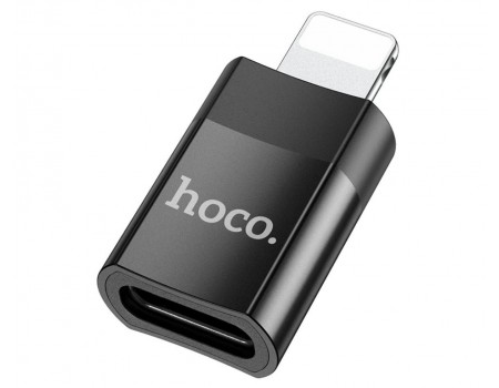 Адаптер Hoco UA17 Lightning Male to Type-C female USB2.0 adapter Black