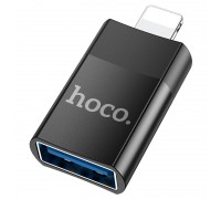 Адаптер Hoco UA17 Lightning Male to USB female USB2.0 adapter Black