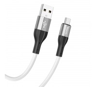 Кабель Hoco X72 Creator silicone charging data cable for Micro White