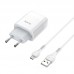 МЗП Hoco C73A Glorious dual port charger set ( Microsoft ) ( EU ) White