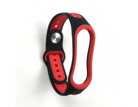 Ремешок DoubleColor Silicone Mi Band 3/4 Black-Red