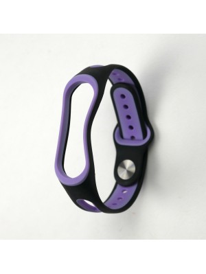 Ремешок DoubleColor Silicone Mi Band 3/4 Black-Lilac