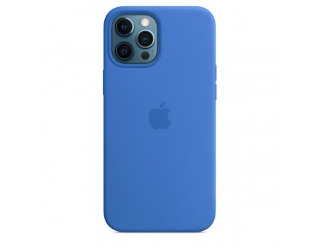 Чехол Silicone Case with MagSafe &amp; SplashScreen iPhone 12 Pro Max Capri Blue