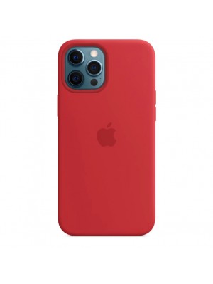 Чехол Silicone Case with MagSafe &amp; SplashScreen iPhone 12 Pro Max Red