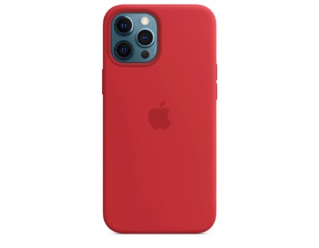 Чехол Silicone Case with MagSafe &amp; SplashScreen iPhone 12 Pro Max Red