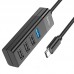 Хаб Hoco HB25 Easy mix 4-in-1 converter ( Type-C to USB3.0 + USB2.0 * 3 ) Black