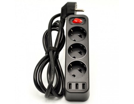 Мережевий фільтр Hoco NS2 3-position extension cord socket ( including 3 * USB output ) ( EU / GER )