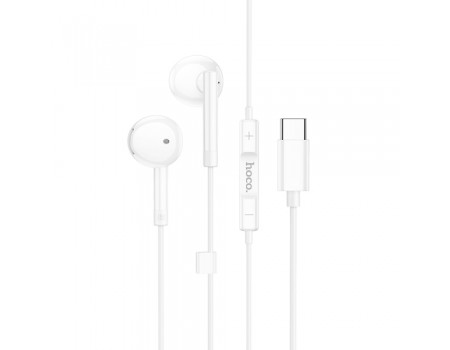 Навушники Hoco M95 Type-C wire-controlled digital earphones with microphone White