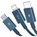 Кабель Baseus Superior Series Fast Charging Data Cable USB to M + L + C 3.5A 1.5m Blue