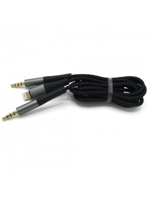 Кабель XO NB178A 3.5mm to Lightning + 3.5mm Two-in-one audio cable 1M Black