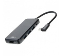 USB-хаб XO HUB002 USB-C  Multifunction Adapter 5 in 1 HDMI + USB*3+PD Fast Charger Gray