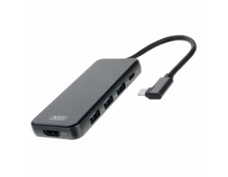 USB-хаб XO HUB002 USB-C  Multifunction Adapter 5 in 1 HDMI + USB*3+PD Fast Charger Gray