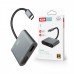 Хаб XO HUB001 4 IN 1 Typec to HDMI/VGA/USB3.0 /PD charging  Silver