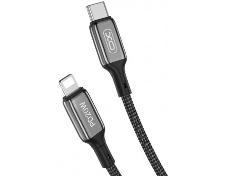 Кабель XO NB-Q180A Type-c to Lightning 20W  Braided Zinc Alloy  USB Cable 1M Black