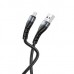 Кабель XO NB209 Braided wire + aluminum shell  Micro cable 1M Black