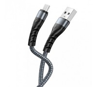 Кабель XO NB209 Braided wire + aluminum shell  Micro cable 1M Silver