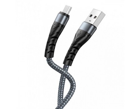 Кабель XO NB209 Braided wire + aluminum shell  Micro cable 1M Silver