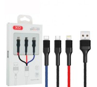 Кабель 3-в-1 XO NB54 Multicolor 3 in 1 USB Cable Black