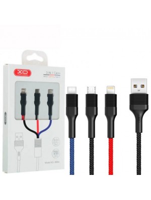 Кабель 3-в-1 XO NB54 Multicolor 3 in 1 USB Cable Black