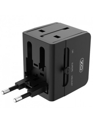 Мережевий фільтр XO WL01 charger can use for all countries for UK, EU, US Black
