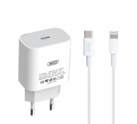МЗП XO L40 EU PD 18W Single port charge whit Lightning cable White