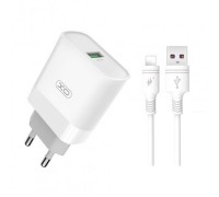 СЗУ XO L63 15W FAST EU QC3.0 charger with apple cable White