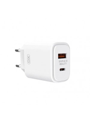 Сетевое зарядное устройство XO L90A EU PD20W+QC18W Fast charging with light White