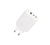 Сетевое зарядное устройство XO CE04 (EU) 65W  Fast Charger (TYPE-C PD65W / USB-A QC45W) CE White