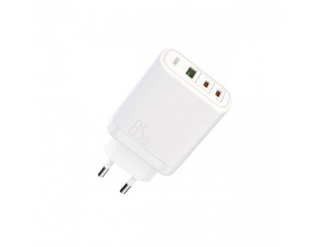 Сетевое зарядное устройство XO CE04 (EU) 65W  Fast Charger (TYPE-C PD65W / USB-A QC45W) CE White