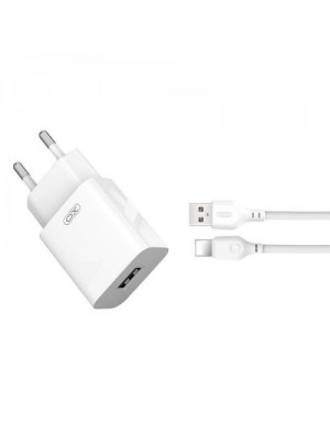 Сетевое зарядное устройство XO L99 (EU) 2.4A Home charger with Lightning cable (NB103) White