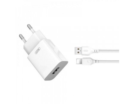 Сетевое зарядное устройство XO L99 (EU) 2.4A Home charger with Lightning cable (NB103) White