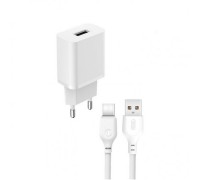 Сетевое зарядное устройство XO L99 (EU) 2.4A Home charger with TYPE-C cable (NB103) White