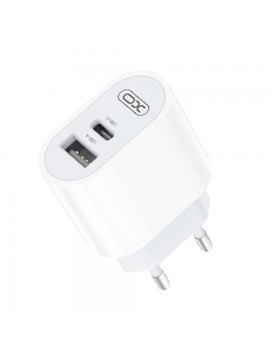 Сетевое зарядное устройство XO L97 A+C dual port Home charger White