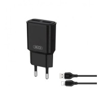 Сетевое зарядное устройство XO L92C EU dual 2.4A Charger with Lightning cable (NB103) Black