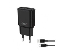 Сетевое зарядное устройство XO L92C EU dual 2.4A Charger with Micro cable (NB103) Black