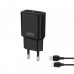 Сетевое зарядное устройство XO L92C EU dual 2.4A Charger with Micro cable (NB103) Black