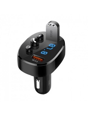 FM-трансмітер XO BCC03 car charger 18W Bluetooth + QC3.0 Quick Charger Black