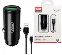 Автомобильное зарядное устройство XO CC39  QC3.0  18W Car charger with Micro suit (NB103) Black