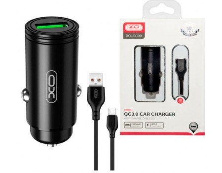 АЗП XO CC39 QC3.0 18W Car charger with Micro suit ( NB103 ) Black