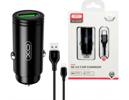АЗП XO CC39 QC3.0 18W Car charger with Type-c suit ( NB103 ) Black