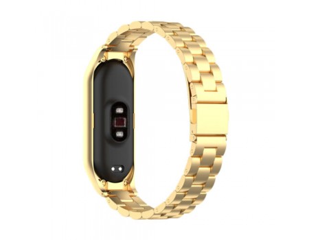 Ремешок Steel Strap Mi Band 3/4/5/6 Gold (04)