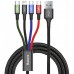 Кабель Baseus Fast 4-in-1 Cable For iP + Type-C ( 2 ) + Microsoft 3.5A 1.2m Black