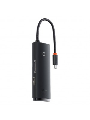 USB-хаб Baseus Lite Series 6-Port Type-C HUB Docking Station (to HDMI+USB3.0*2+Type-C Data+SD) Black