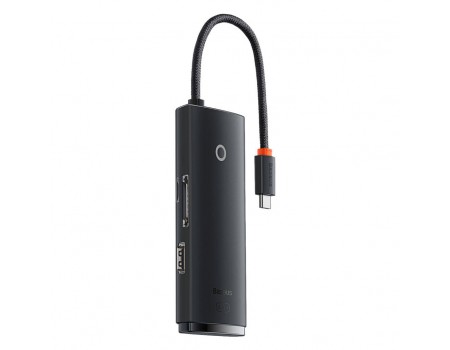 USB-хаб Baseus Lite Series 6-Port Type-C HUB Docking Station (to HDMI+USB3.0*2+Type-C Data+SD) Black