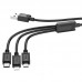 Кабель Hoco X74 3-in-1 charging cable ( iP + Microsoft + Type-C ) Black